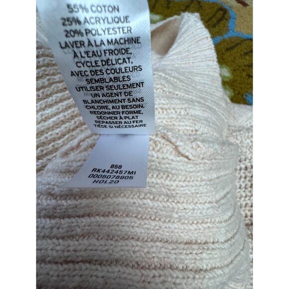 ABOUND Oatmeal Ribbed Knit Hoodie Sweater Women’s L Cozy Neutral Pullover - Picture 6 of 7